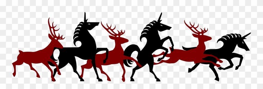 Unicorn And Deer, By John Burridge - Cartoon Clipart