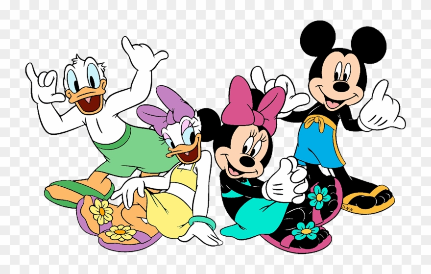 Disney Summertime Clip Art 5 Disney Clip Art Galore - Mickey And Minnie Donald And Daisy - Png Download