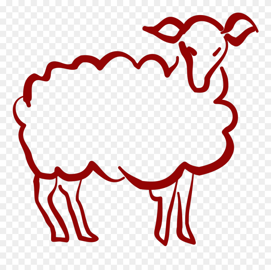 Red Lamb Svg Clip Arts 600 X 570 Px - Png Download