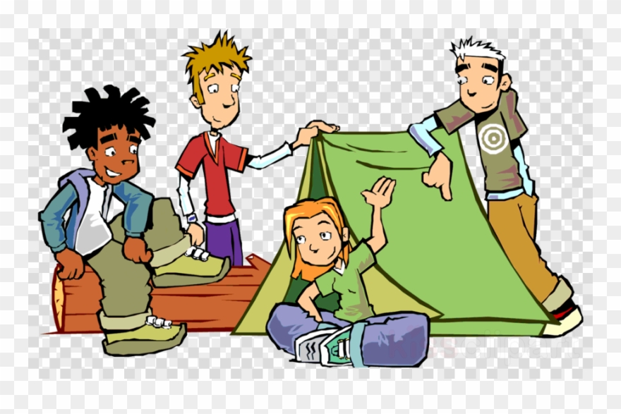 Boys Camping Cartoon Clipart Camping Cartoon Clip Art - Adolescence Clipart - Png Download