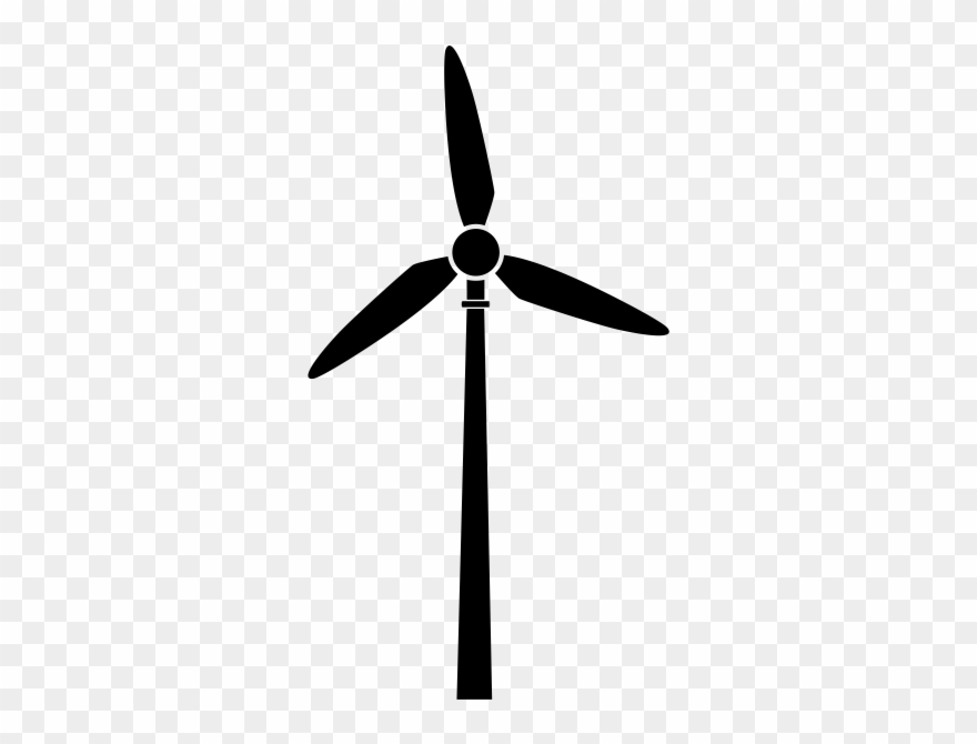 Windmill Rubber Stamp - Wind Turbine Clipart