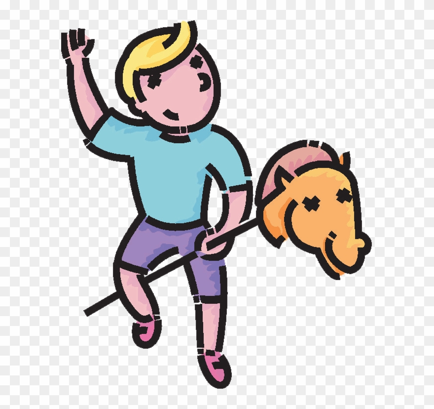 Clip Art Royalty Free Library Giddy Me Up Mama Abby - Riding A Stick Horse Gif - Png Download