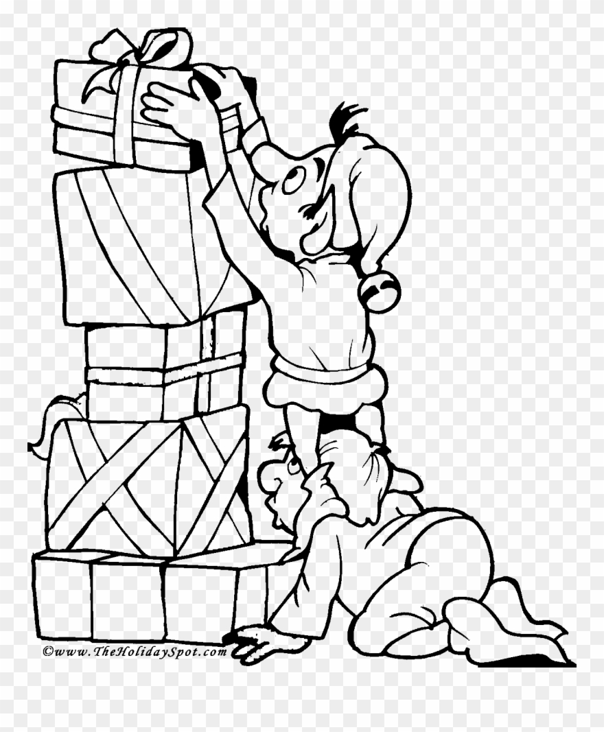 Christmas Coloring Book - Christmas Bags Drawings Ideas Clipart