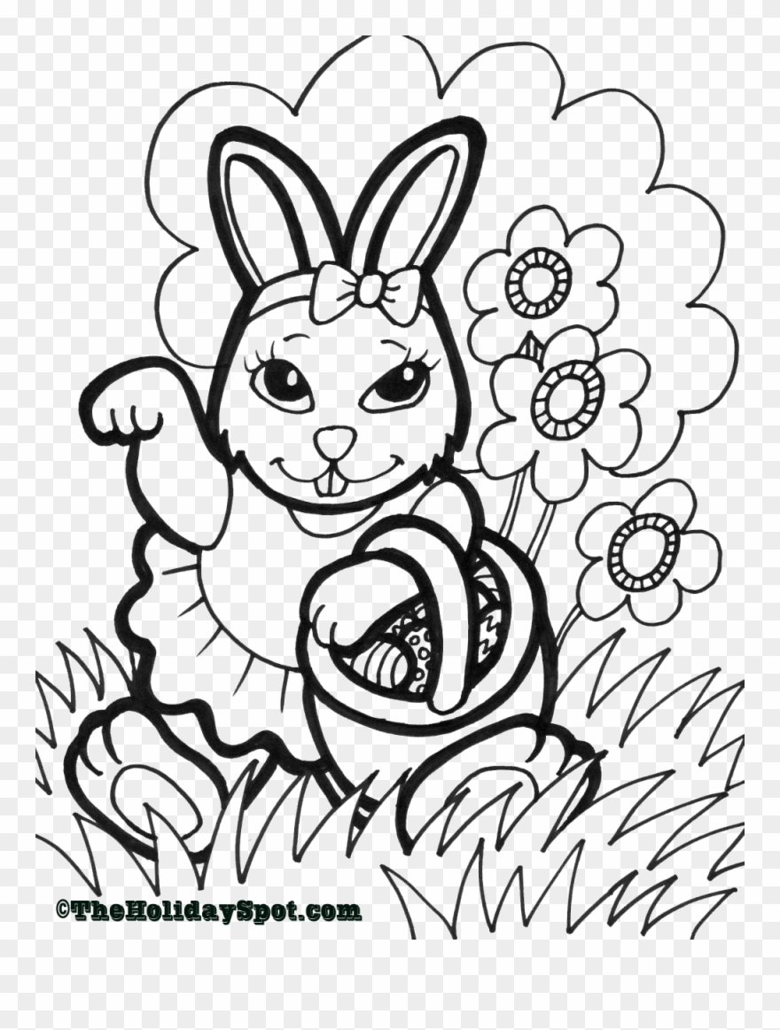 Easter Coloring Page Print And Color - A4 Easter Pictures To Colour Clipart