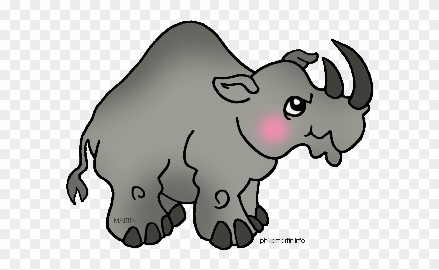 Animals Rhino Clipart Clip Art By Phillip Martin - Rhino Clip Art - Png Download