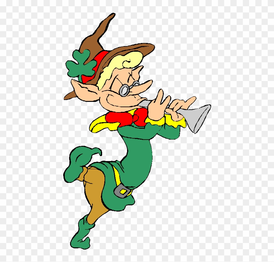 Leprechauns Clipart 1 Graphics, Silly Leprechaun Clipart - Leprechaun Playing Horn Bib - Png Download