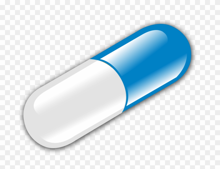 Buy Blue/white Colored Gelatin Capsules - Capsulas Azul Con Blanco Png Clipart