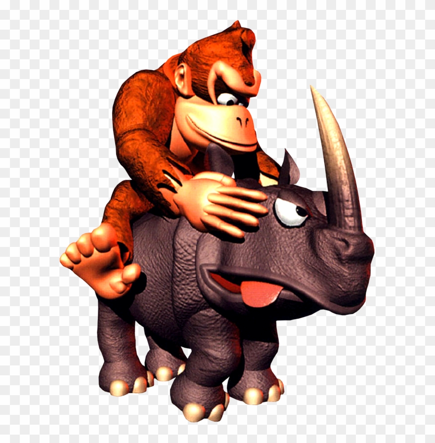 Donkey Kong And Rambi - Donkey Kong Rambi Clipart