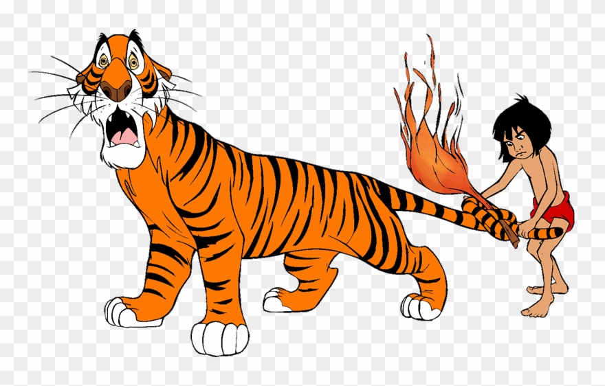 Louie, Kaa And Shere Khan Clip Art Disney Clip Art - Sher Khan And Mowgli - Png Download
