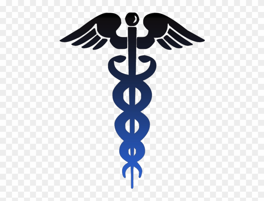 Caduceus Symbol Black Blue - Caduceus Vector Clipart