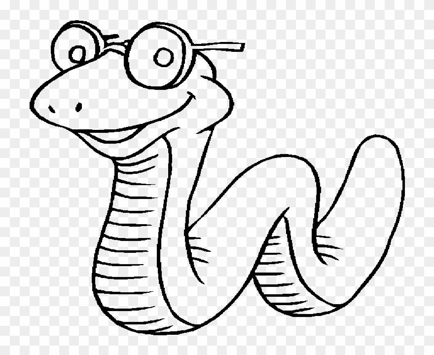 Cartoon Snake Coloring Pages - Snake Cartoon Color Page Clipart
