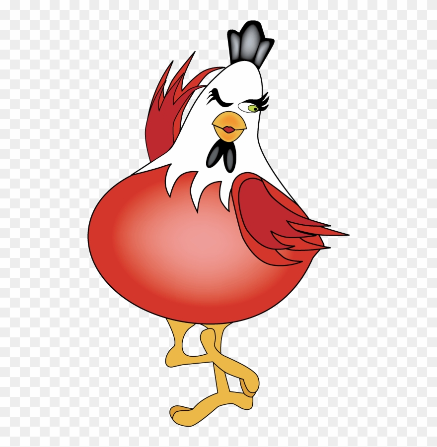 Fat Red Hen - Cartoon Clipart