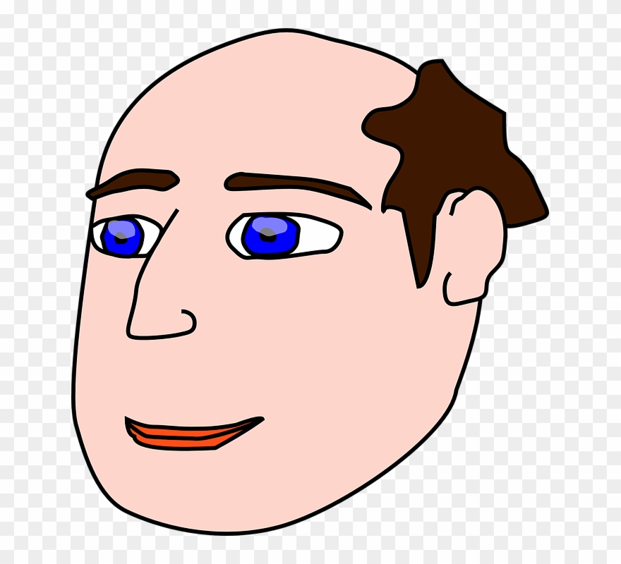 Cartoon Man Face 12, Buy Clip Art - Receding Hairline Cartoon Character - Png Download