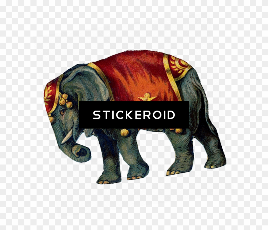 Victorian Vintage Circus Elephant - Circus Elephant Clipart