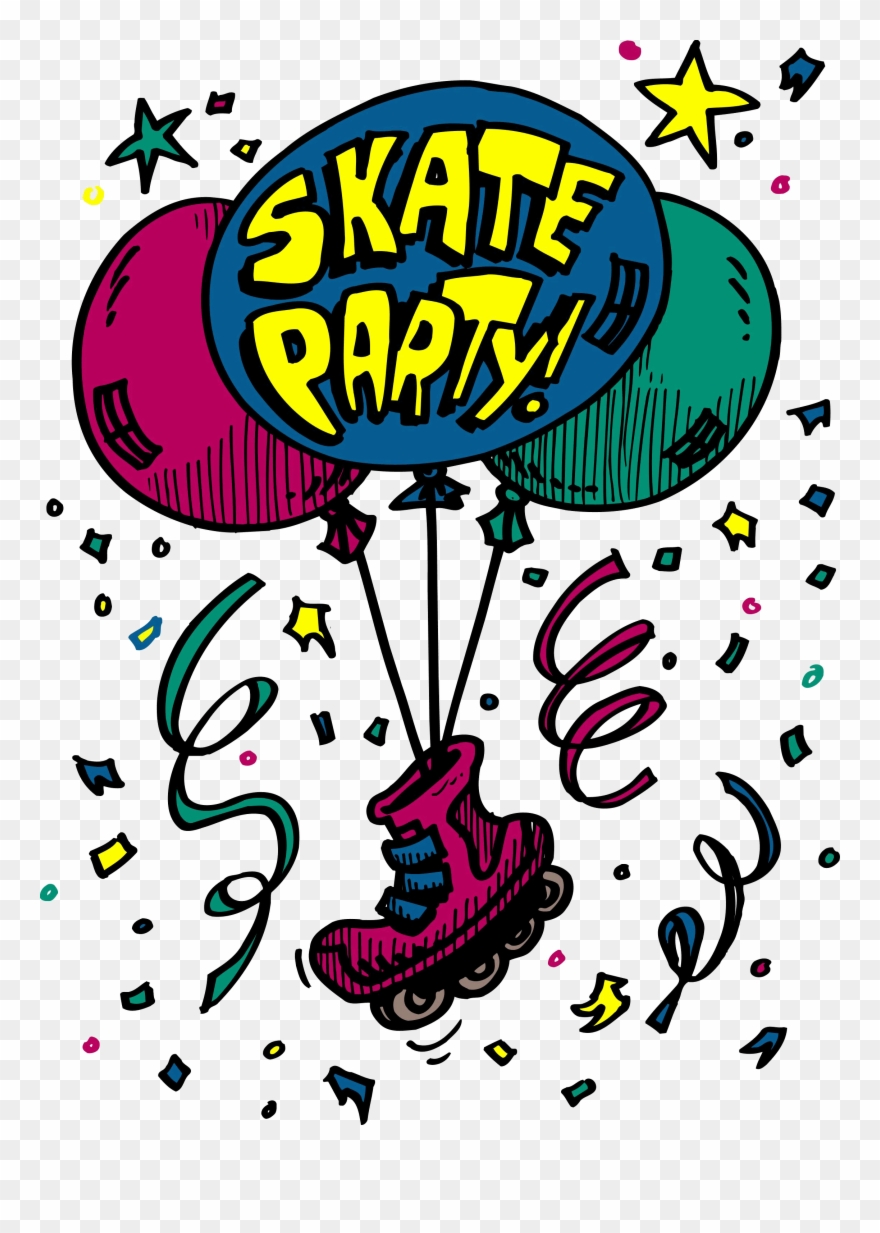 Skating Cliparts - Skating Birthday Party - Png Download