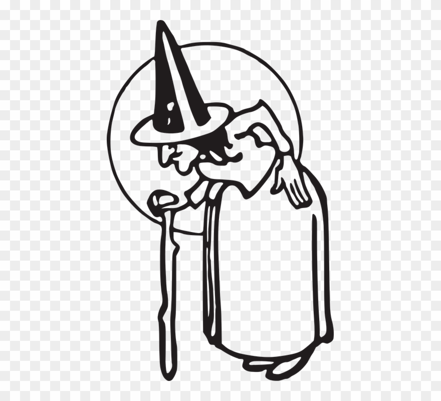 Cowboy Hat Drawing 23, Buy Clip Art - รูป แม่มด ขาว ดำ - Png Download