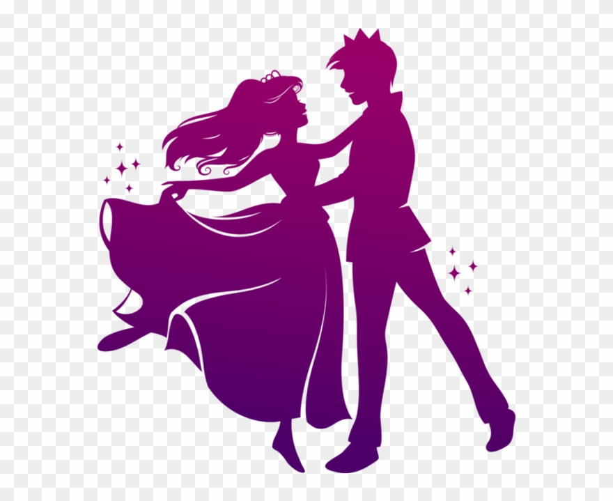 Dance Couples Silhouettes - Prince And Princess Dancing Clipart