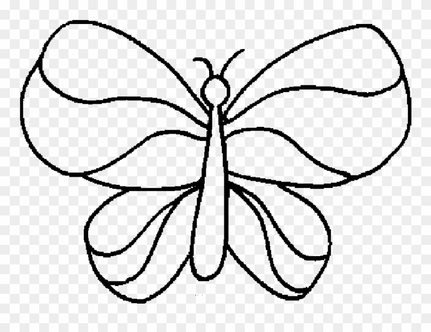 Simple Coloring Pages Coloring Page - Simple Butterfly Colouring Pages Clipart