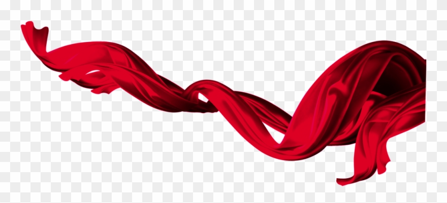 Satin Ribbon Red Flying Dance - Flowing Red Ribbon Png Clipart