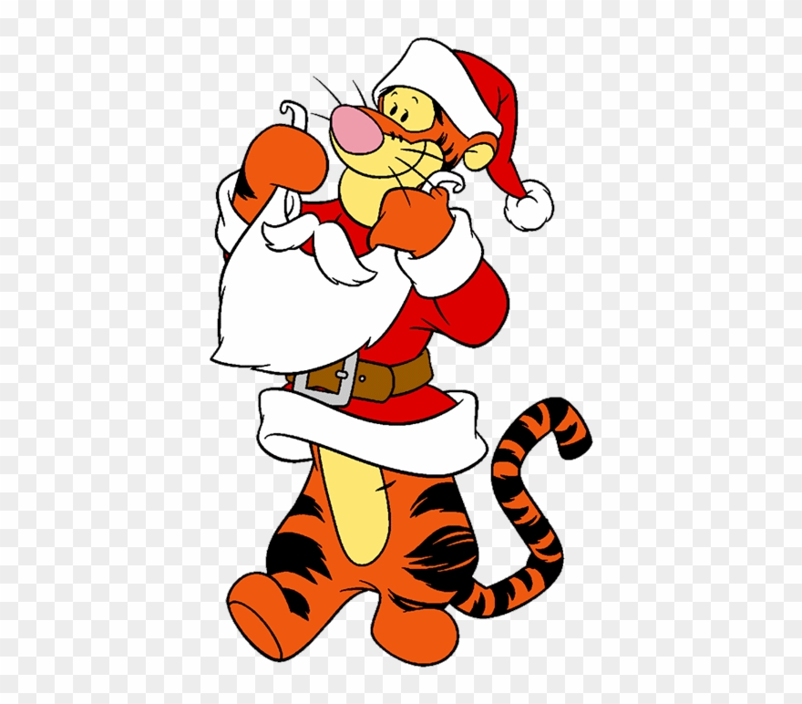 Pooh Clip Art For Christmas - Tigger Earrings Tigger As Santa Charms Christmas - Png Download