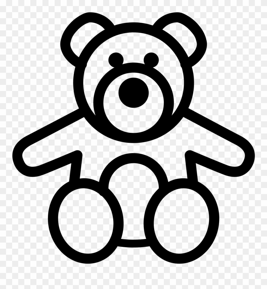 Teddy Bear Arms Line Art Png Transparent - Icone Ours Png Clipart