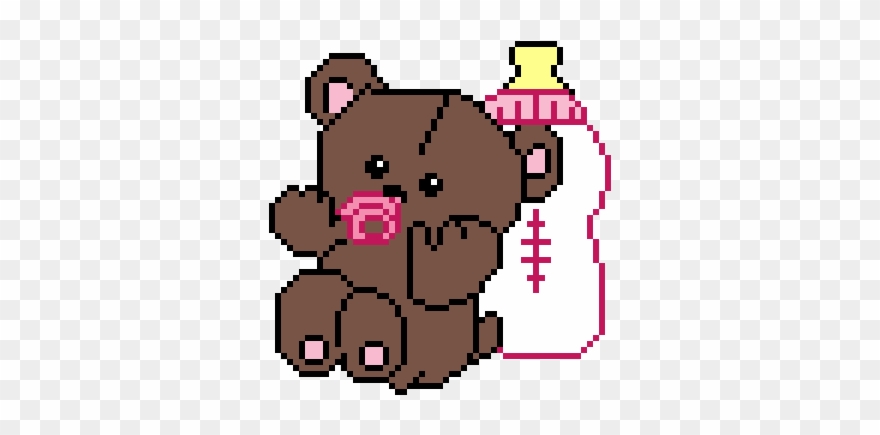 Teddy Bear With Pacifier And Baby Bottle - Mewtwo Clipart