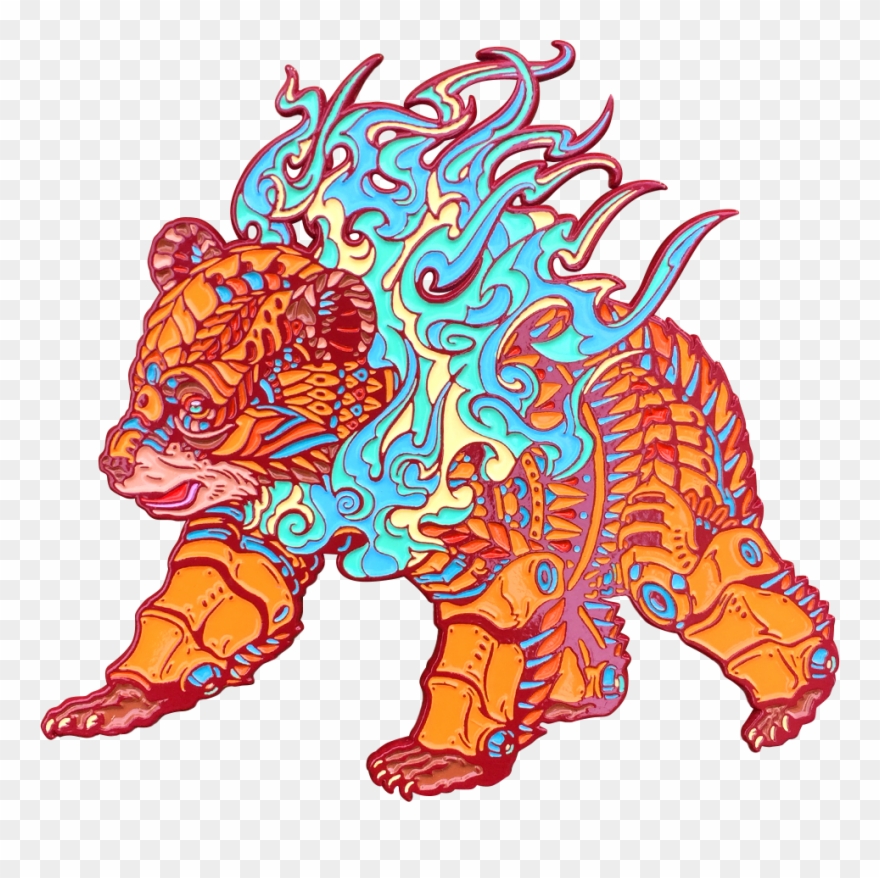 Lava Cub Pin - Illustration Clipart