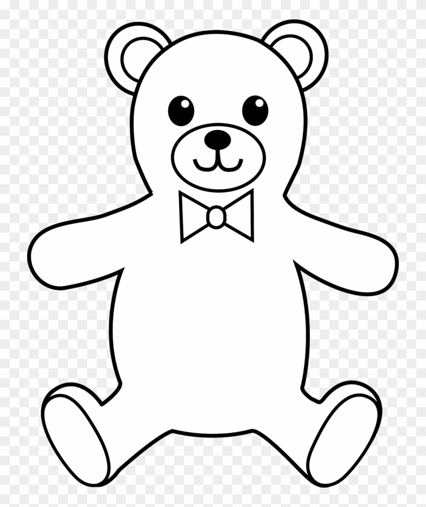 Teddy Bear Black And White Teddy Bear Black And White - Teddy Bear Outline Drawing Clipart