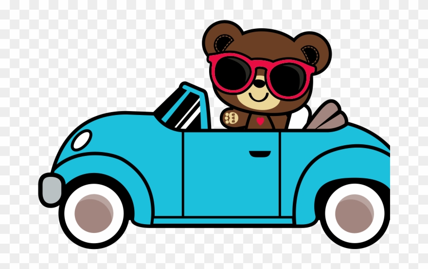 Bearamy In His Car - Car Clipart