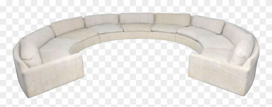 Luxury Huge Circular Sectional Sofa With Figured Walnut - Couch Clipart