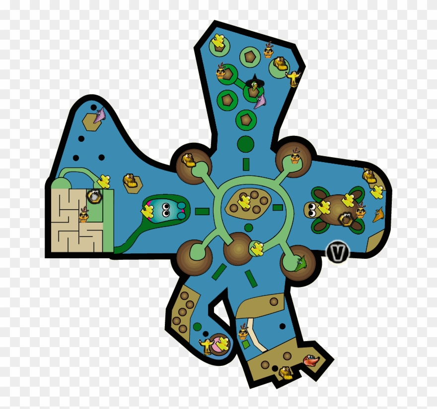 Banjo Kazooie - Banjo Kazooie World Map Clipart