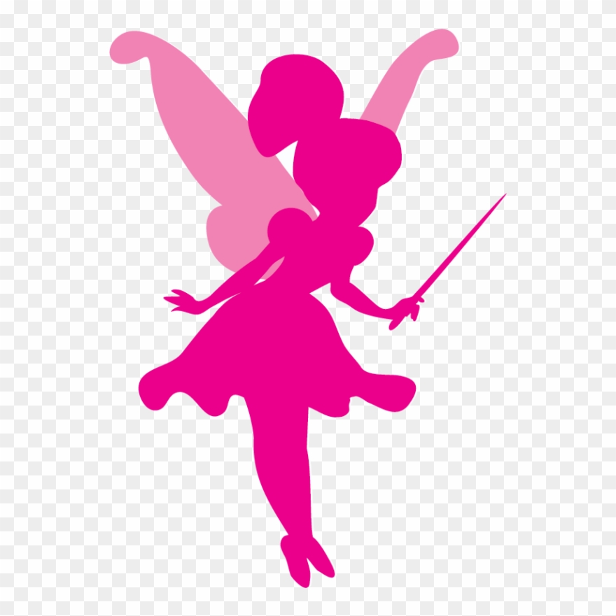 Silhouette Clipart Fairy Silhouette - Girl Fairy With Wand Silhouette - Png Download
