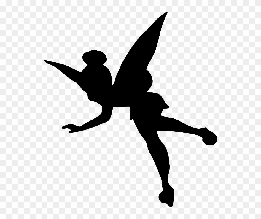 Silhouette Think Disney Fairies Tinkerbell Silhouettes - Tinkerbell Silhouette Transparent Background Clipart