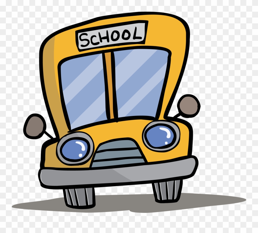 School Bus Clip Art - Front Of Cartoon Bus - Png Download