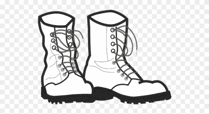 Vignette Drawing Firefighter Boot - Combat Boots Clip Art - Png Download
