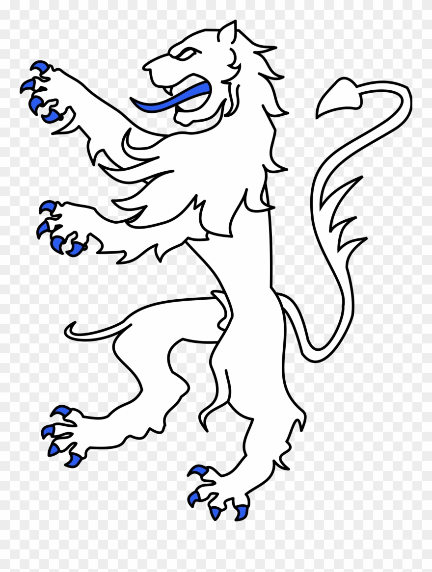Lion Cartoon Drawing 11, Buy Clip Art - Lion Heraldique - Png Download