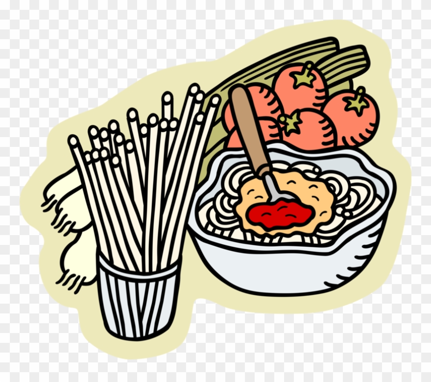 Vector Illustration Of Italian Pasta Spaghetti Preparation - Italienisch Clipart - Png Download