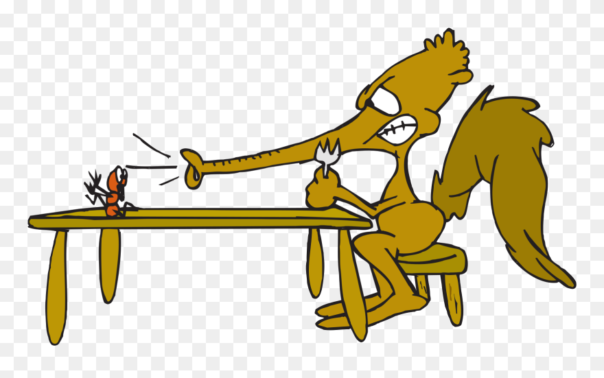 Food, Table, Cartoon, Ant , Clipart - Ant And Anteater - Png Download