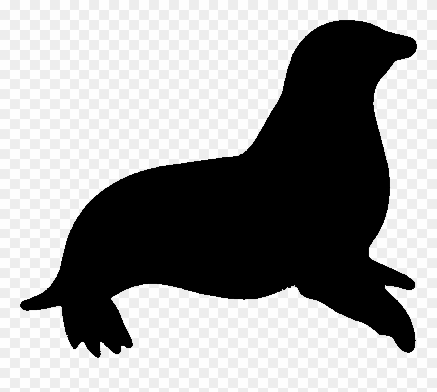 Leopard Seal Clipart Animated - Sea Lion Silhouette Png Transparent Png