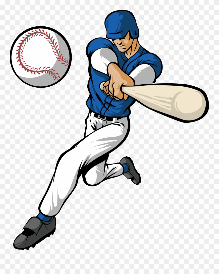 Hitting A Baseball Clipart Amp Hitting A Baseball Clip - Baseball Player Clipart - Png Download