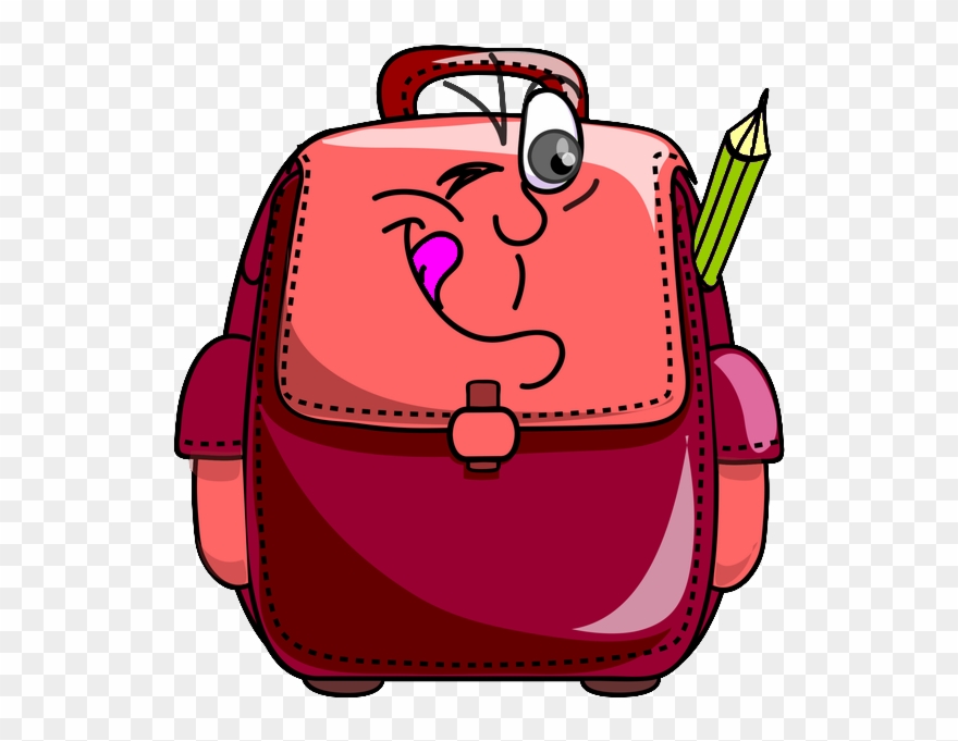 Gi Cartable Violet Et Orange En Sueur - Cartable Clipart - Png Download