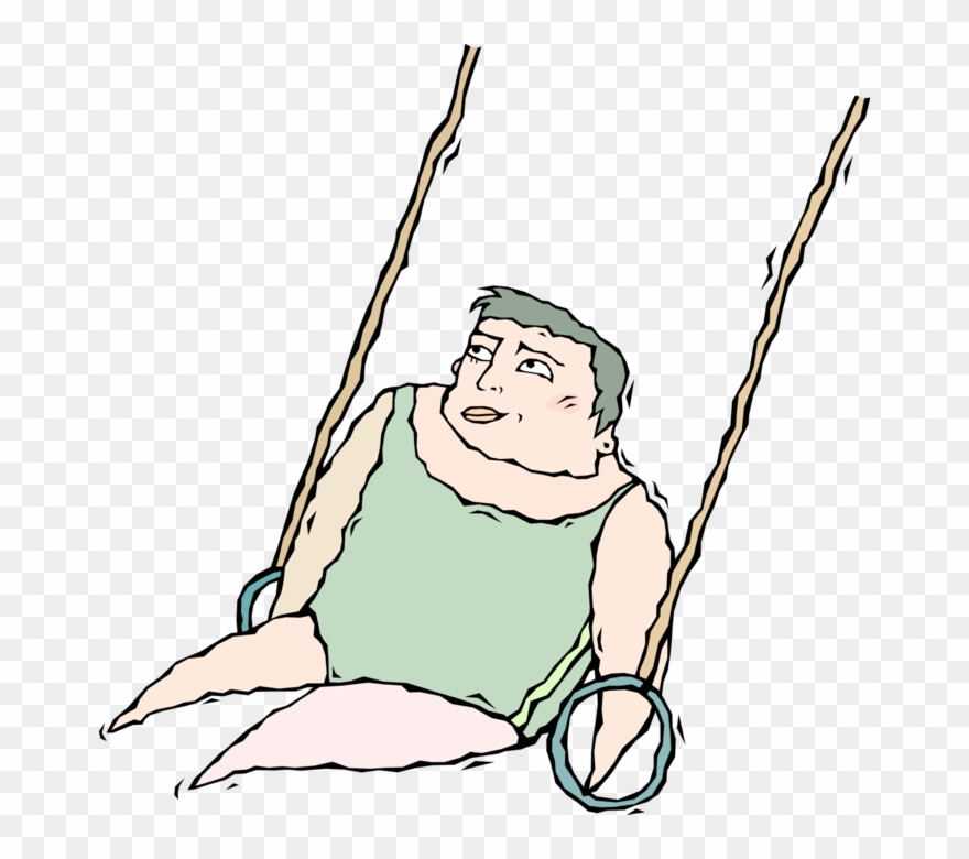 Competes On Rings Vector Image Illustration Of - Gymnastics Clipart