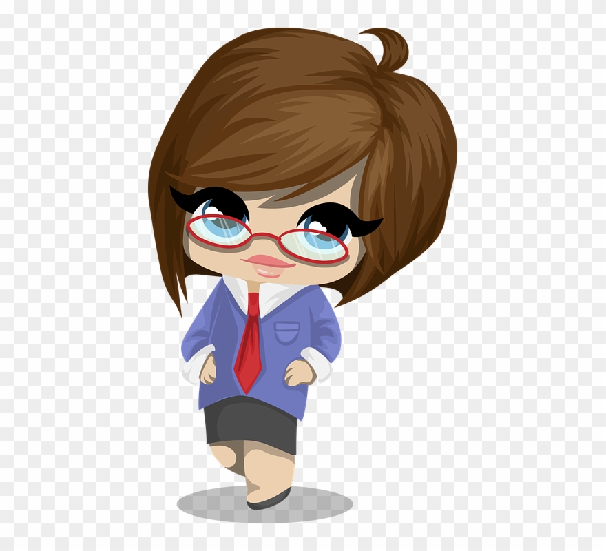Girl Glasses Cliparts 8, Buy Clip Art - Businesswoman Chibi - Png Download