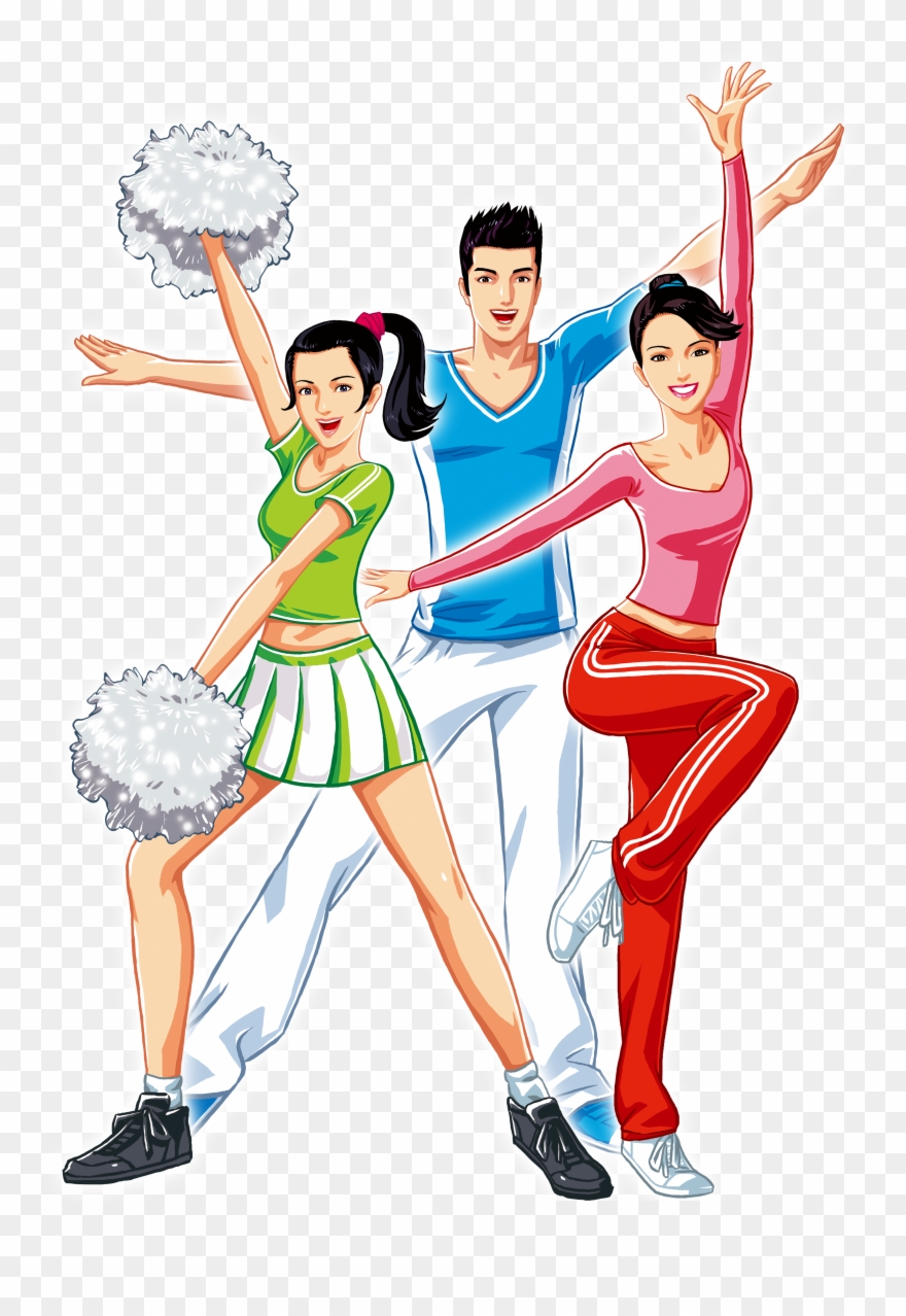 Cartoon Poster Download Cheerleading - Porristas Dibujos Clipart