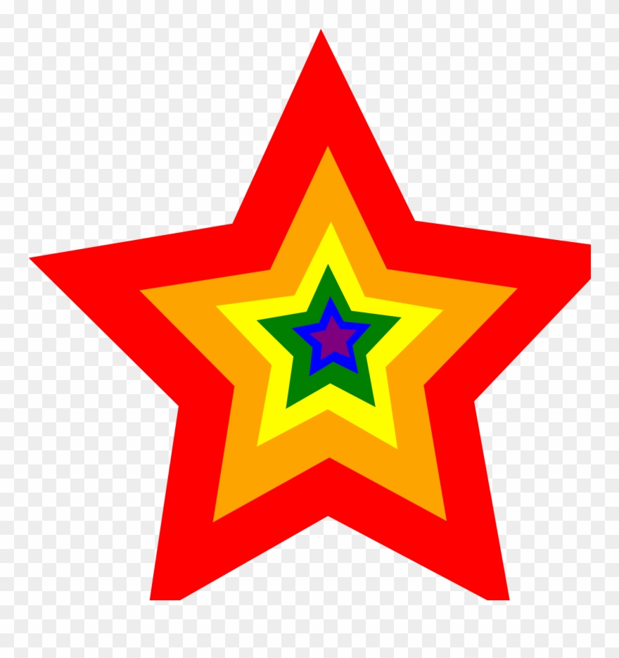 Hd Rainbow Star Clip Art Pictures Free Vector Art Images - Rainbow Star Clipart - Png Download