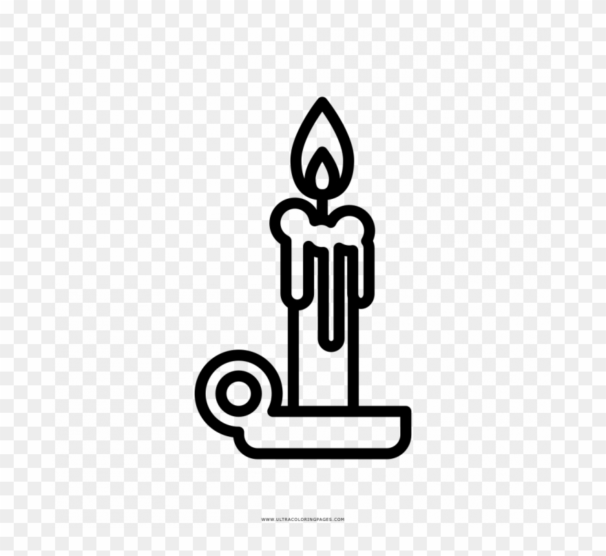 Candle Coloring Page - Coloring Book Clipart