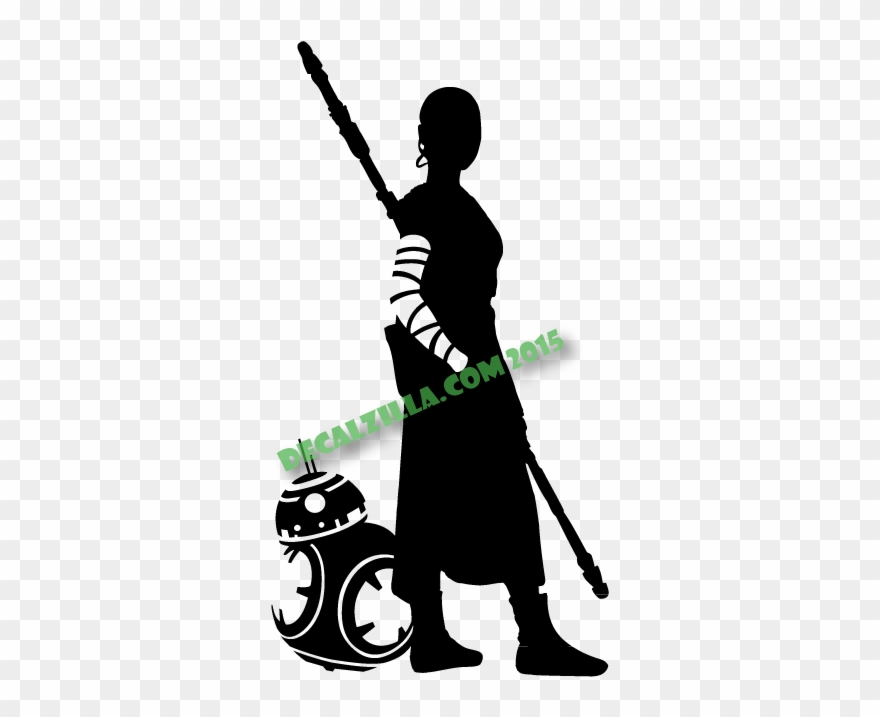 Star Wars Rey And Bb8 - Rey Star Wars Silhouette Clipart