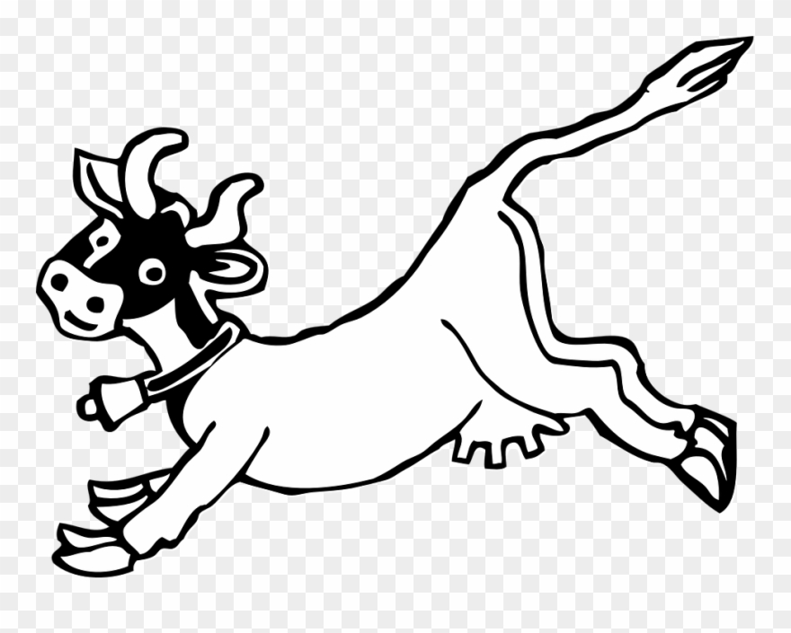 Cow Jumping Coloring Pages Clipart