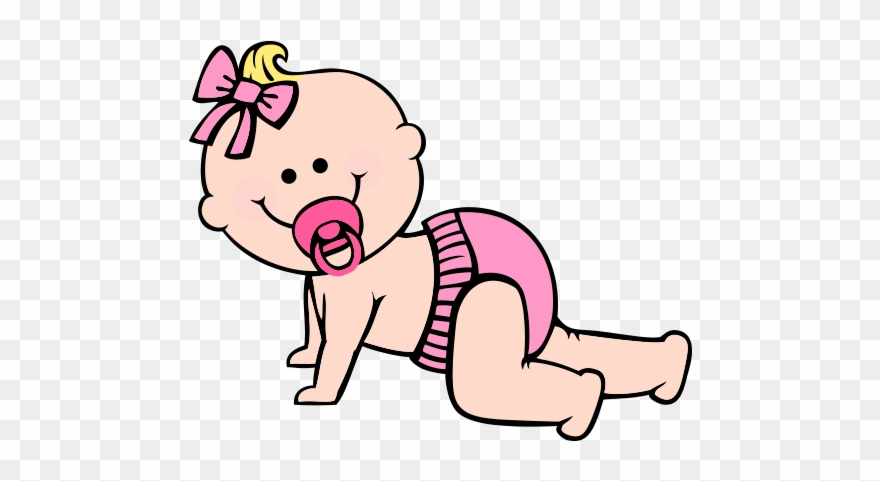 Bebé Niña Gateando Bebé Niña Gateando Como Dibujar - Caritas De Bebes En Caricatura Clipart