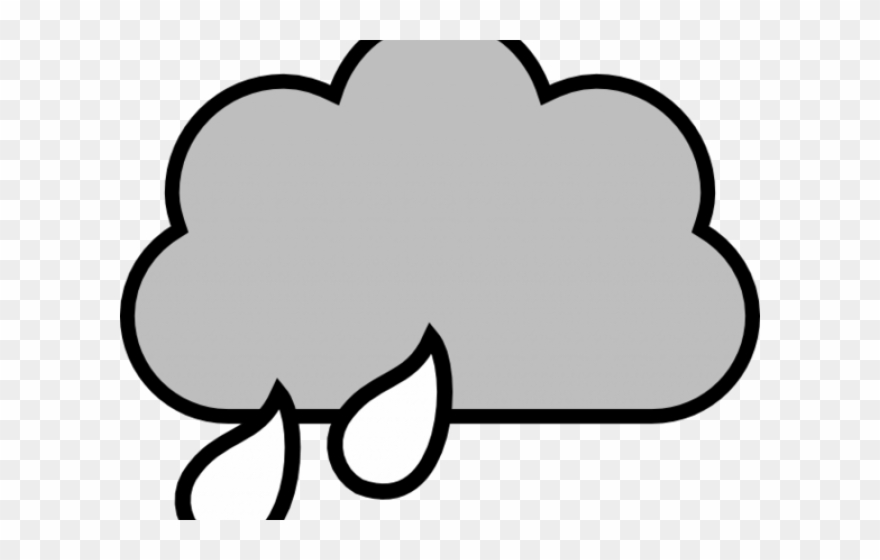 Clouds Clipart Outline - Rain Cloud Clipart Black And White - Png Download